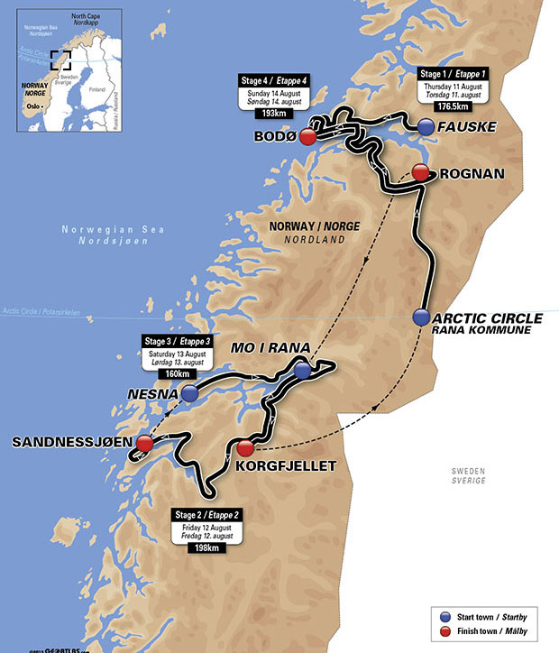 Arctic Race of Norway map